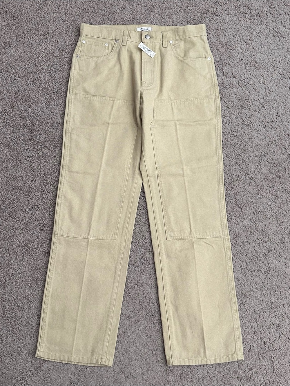 Madewell The Dean Easy Straight Leg Twill Tan Pants Womens 28